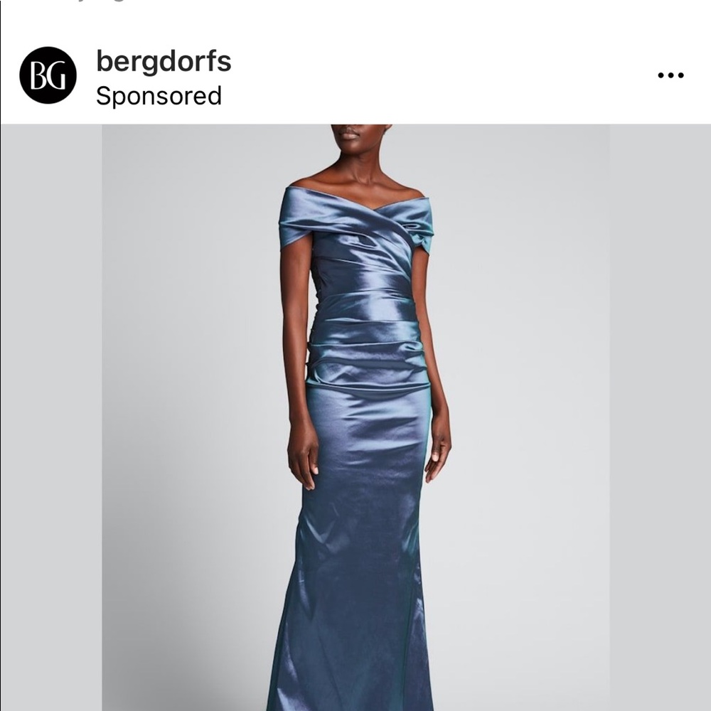 Blue taffeta gown
